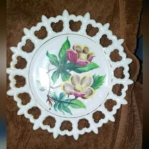 Vintage Norcrest Wall Hanging Plate Wood Rose NW-P-194A Hand Painted